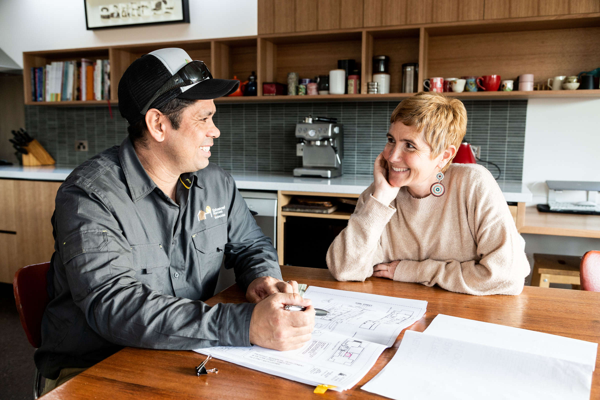 Matt collaborating with a valued client about their renovation. Photo: Jordan Davis.